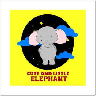 Cute And Little Elephant | Cute Baby Posters and Art